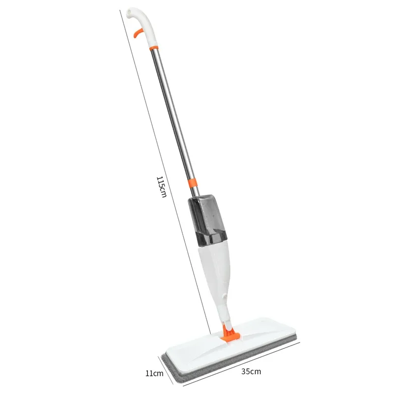 Balai serpillière à spray avec tête microfibre, grand balai rotatif à pulvérisation, tampons microfibre de remplacement pour sol et surfaces sèches, ménage 6