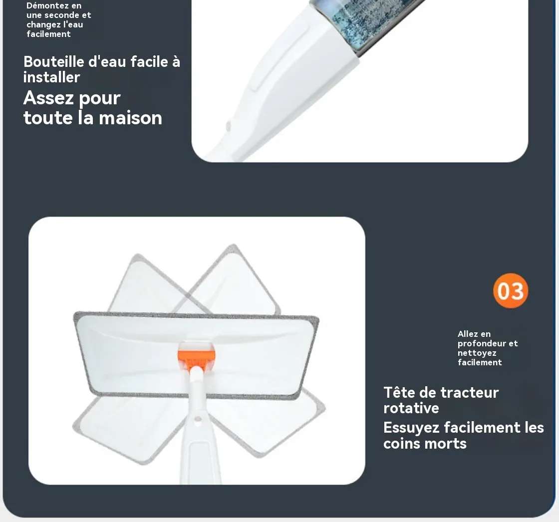 Balai serpillière à spray, présentation finale
