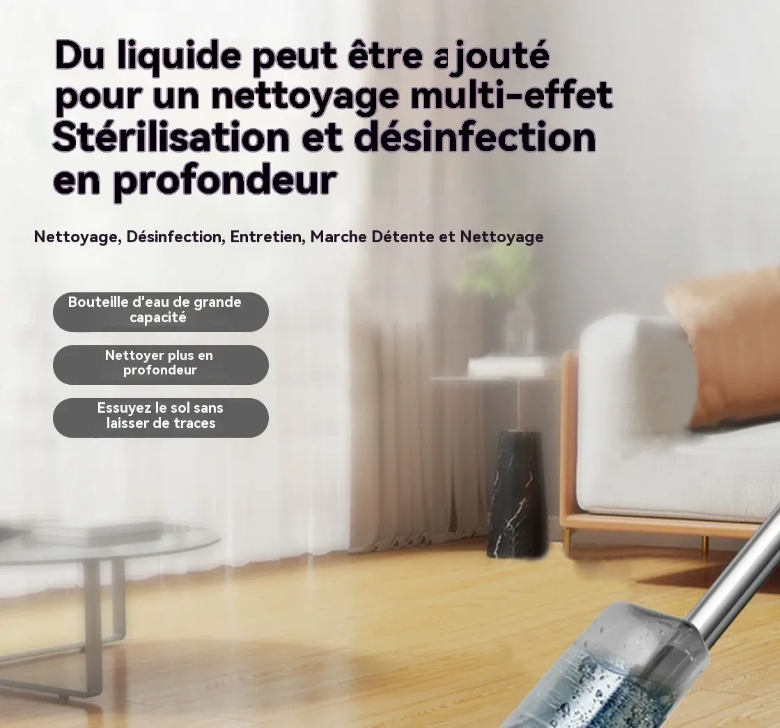 Balai serpillière à spray en microfibre, vue d'ensemble