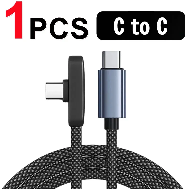 Câble USB-C vers USB-C 100 W coudé à 90°, charge rapide et transfert de données, compatible iPad, MacBook Pro, Xiaomi, Samsung et Huawei 9