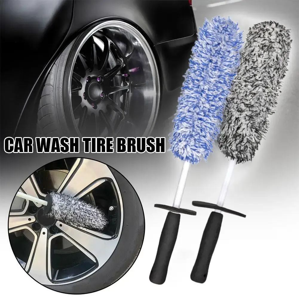Brosse de lavage pour voiture à long manche, facile à nettoyer, idéale pour le dépoussiérage, les jantes et les tambours de roue, accessoire de protection automobile 2