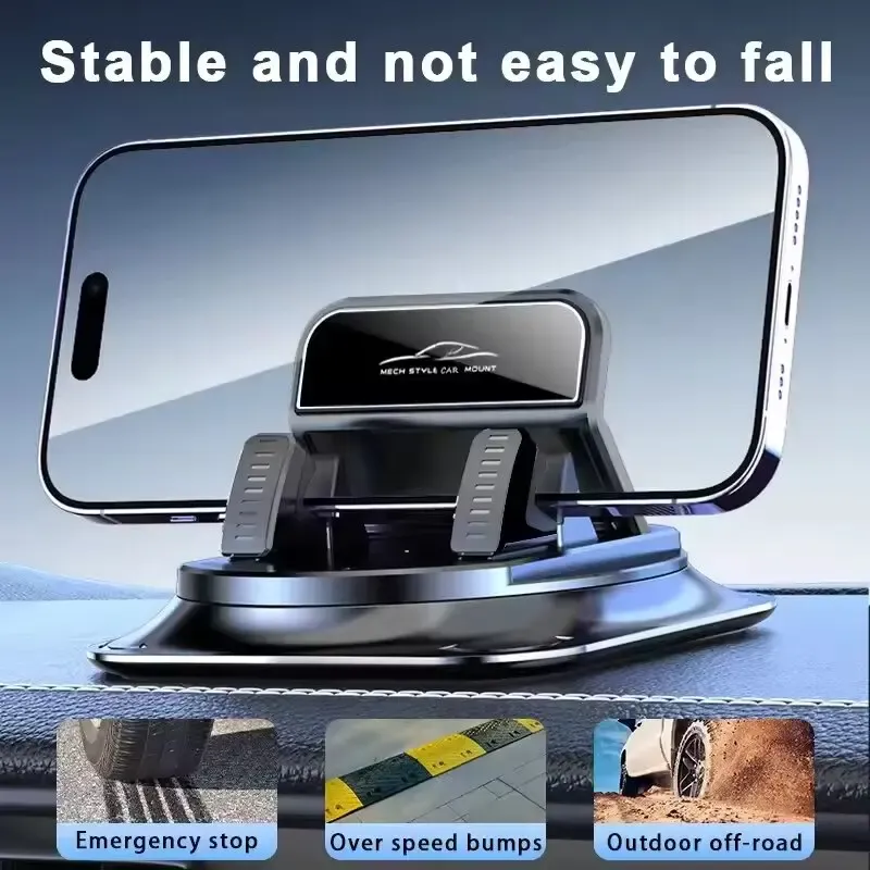 Support universel antidérapant en silicone pour téléphone de voiture, rotation à 360° 2