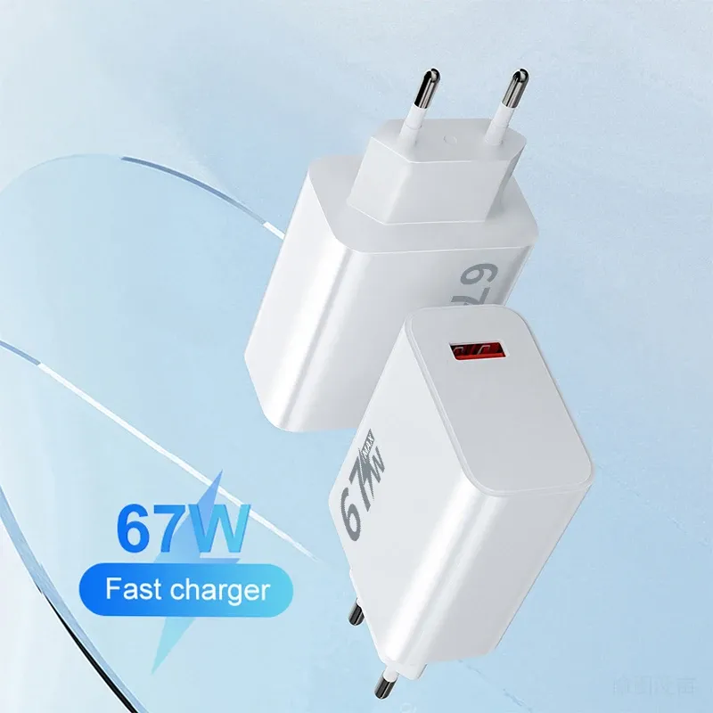 Chargeur d'origine 67 W, charge rapide, adaptateur UE/US, câble USB Type-C pour Xiaomi, Redmi, POCO, OnePlus, OPPO, vivo, Samsung 3