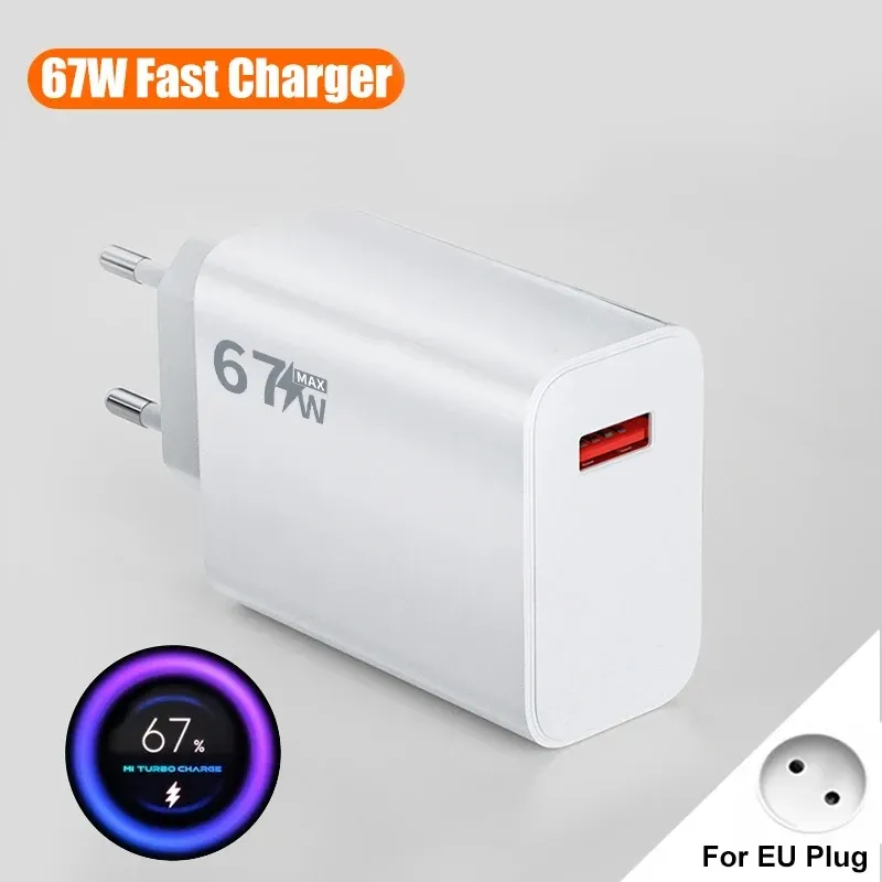 Chargeur d'origine 67 W, charge rapide, adaptateur UE/US, câble USB Type-C pour Xiaomi, Redmi, POCO, OnePlus, OPPO, vivo, Samsung 13