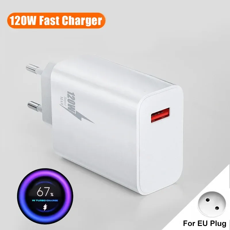 Chargeur d'origine 67 W, charge rapide, adaptateur UE/US, câble USB Type-C pour Xiaomi, Redmi, POCO, OnePlus, OPPO, vivo, Samsung 8