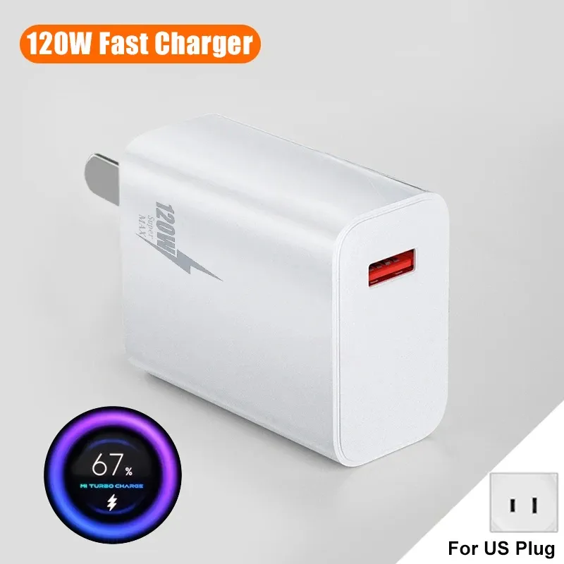 Chargeur d'origine 67 W, charge rapide, adaptateur UE/US, câble USB Type-C pour Xiaomi, Redmi, POCO, OnePlus, OPPO, vivo, Samsung 7
