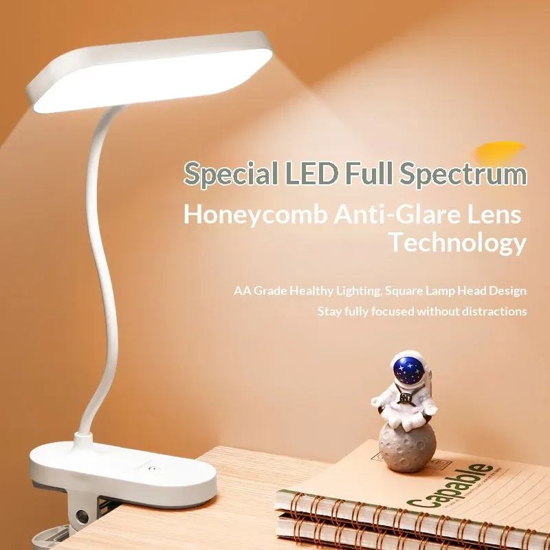 Lampe de bureau LED rechargeable USB, lampe de lecture protège-yeux portable