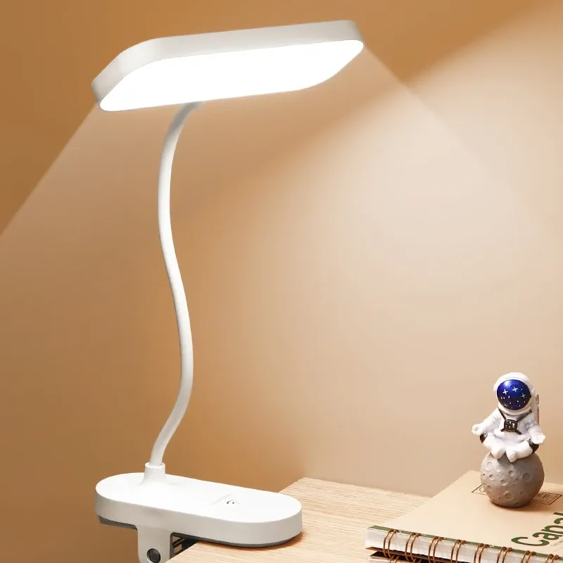 Lampe de bureau LED rechargeable à col de cygne, vue d'ensemble