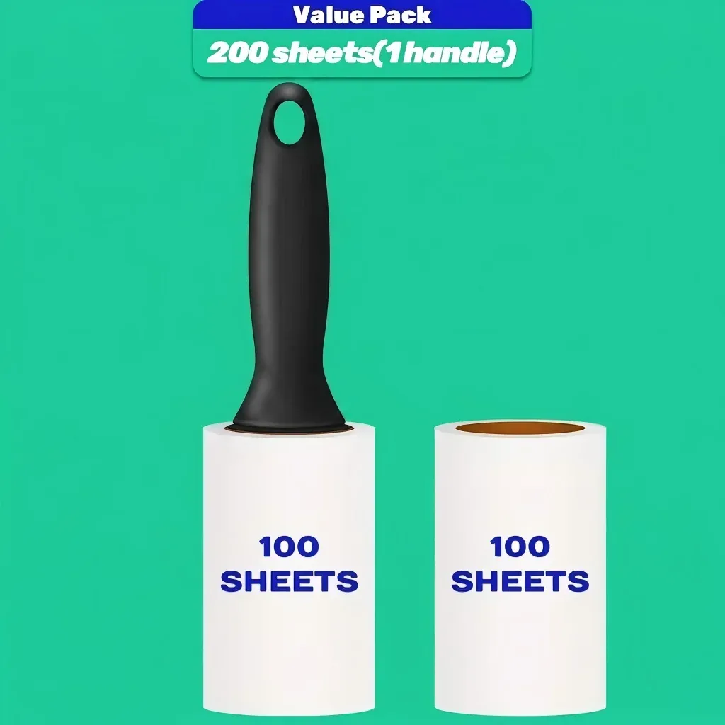 Recharges pour rouleau anti-peluches 200, 400 et 600 feuilles – Feuilles extra-adhésives détachables pour poils d'animaux, meubles, tapis et vêtements 8