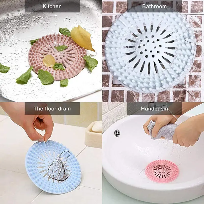 Filtre anti-cheveux pour lavabo, douche et évacuation de sol 5