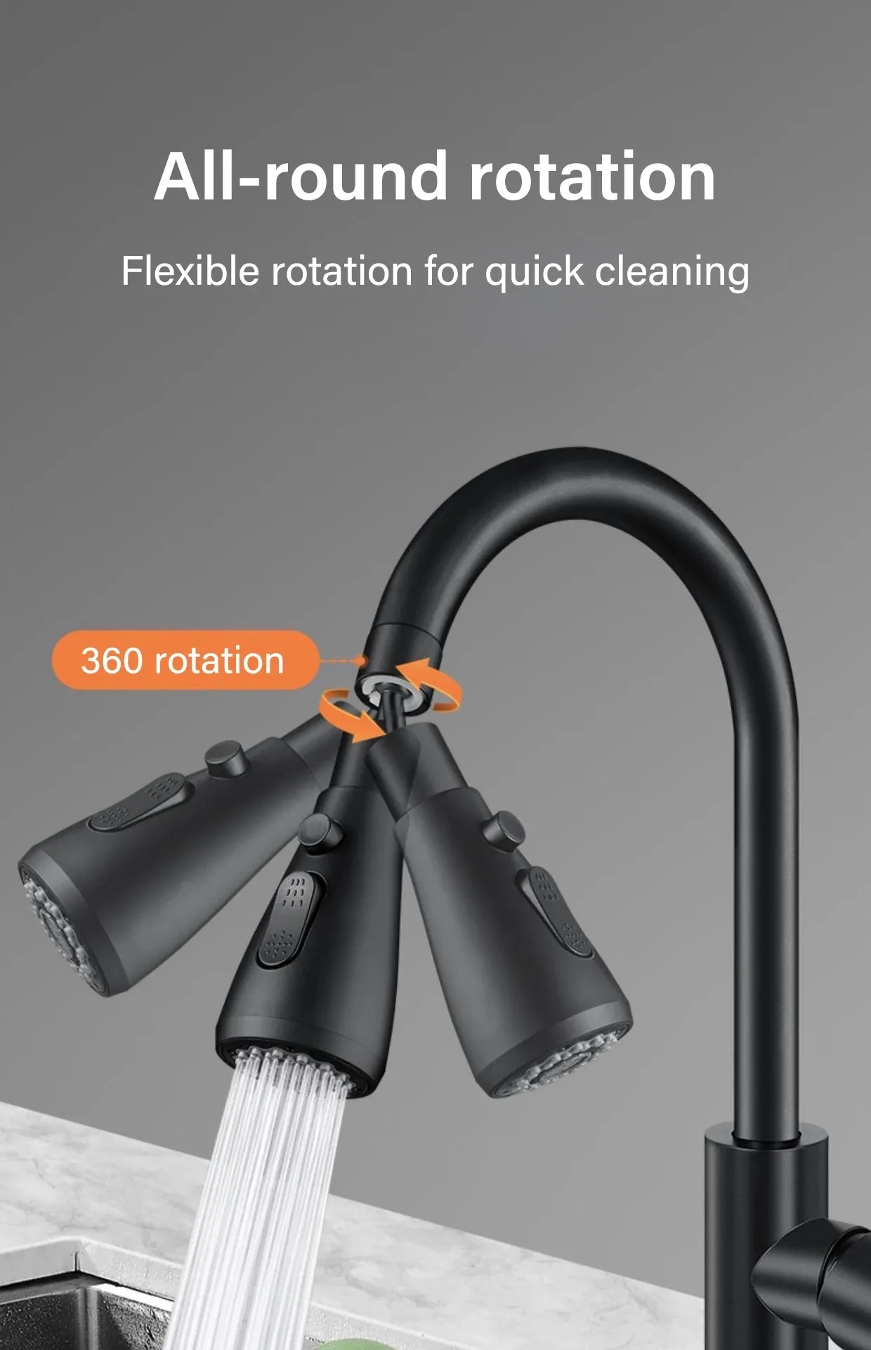 Rallonge de robinet de cuisine jet d'eau