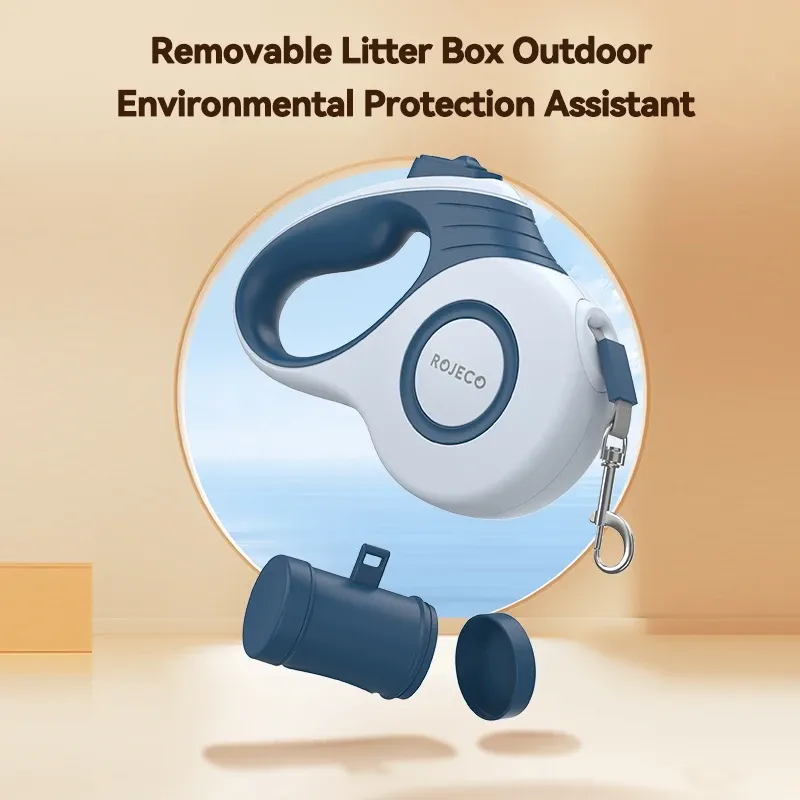 Laisse rétractable automatique ROJECO pour chien, 3 m / 5 m, pour promenade, voyage et randonnée 3