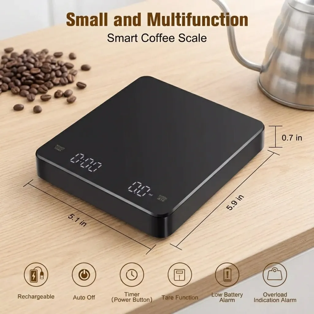 Balance à café numérique rechargeable avec écran LED