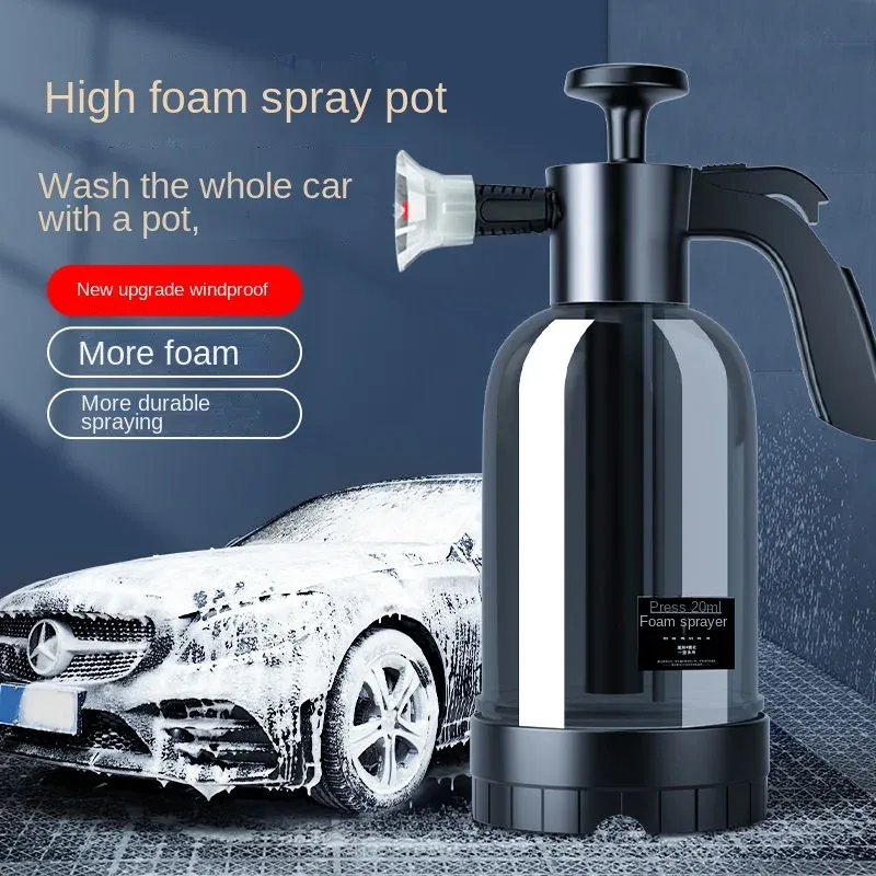 Pulvérisateur de mousse à pompe manuelle 2 L avec 3 types de buses, pour lavage de voiture