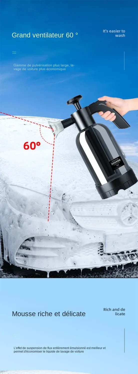 Jets de mousse sur véhicule