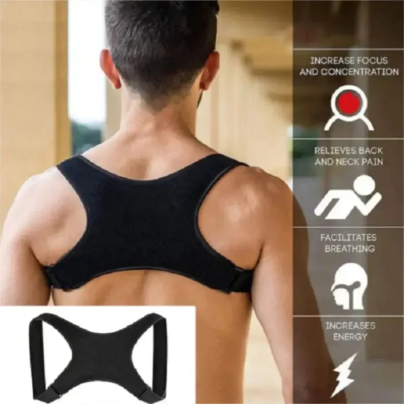 Correcteur de posture dorsal réglable pour homme, ceinture de soutien lombaire et des épaules (lot de 1, 3 ou 5 pièces) 2