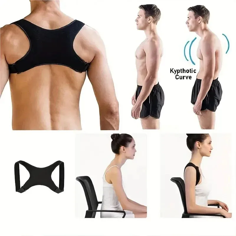 Correcteur de posture dorsal réglable pour homme, ceinture de soutien lombaire et des épaules (lot de 1, 3 ou 5 pièces) 3