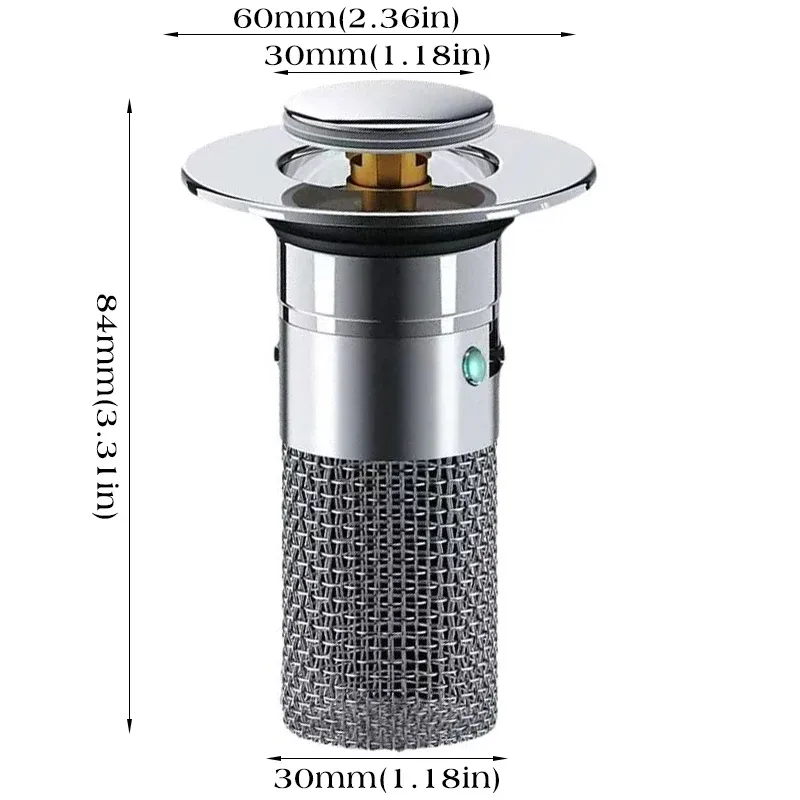 Bouchon de vidange pop-up pour lavabo et évier avec filtre anti-cheveux 6