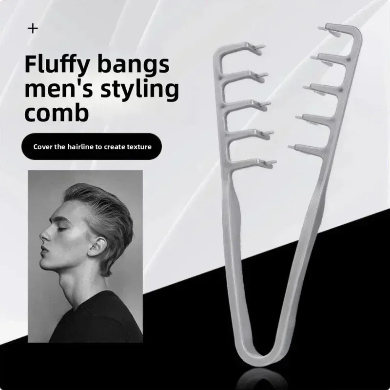 Peigne à dents larges pour hommes en ABS avec manche texturé, adapté à tous types de cheveux et à un usage domestique 3