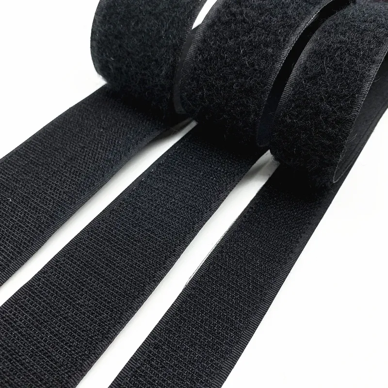 Ruban adhésif noir et blanc, 1 paire, 5 mm à 50 mm, attaches de câble à crochet et boucle, accessoires de couture, cour/lot - Image 1