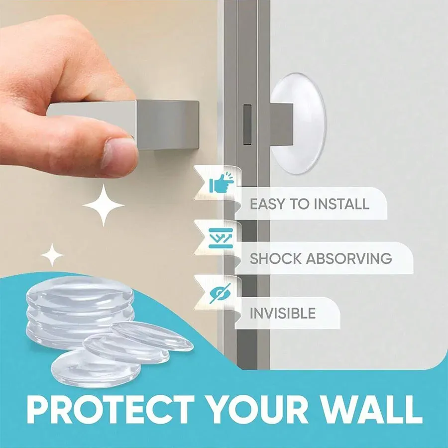 Protection murale transparente en caoutchouc souple pour poignée de porte, butoir silencieux autocollant 4