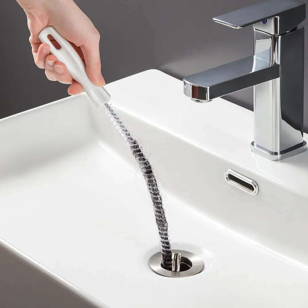 Brosse de débouchage pour canalisations, salle de bains, cheveux et saletés, brosse de nettoyage pour évier, déboucheur flexible, outil de retrait de bouchons 6