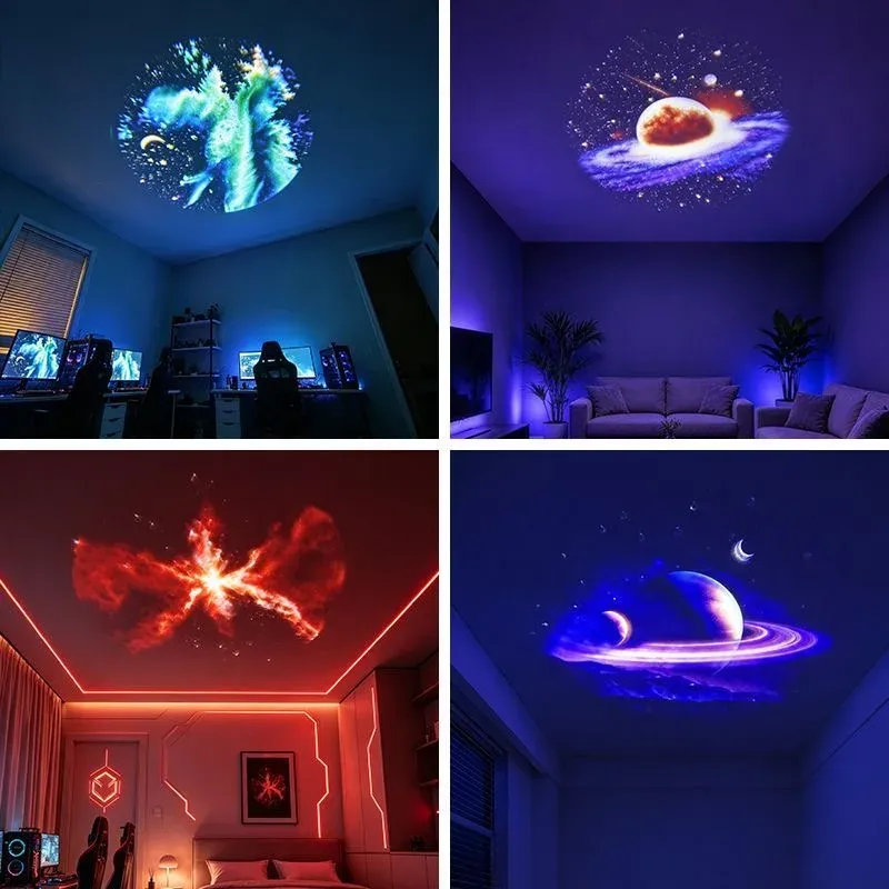 Mini projecteur d'étoiles USB Galaxy 360° – Lampe d'ambiance réglable pour chambre, veilleuse romantique pour la nuit, idéale pour les fêtes d'anniversaire 3