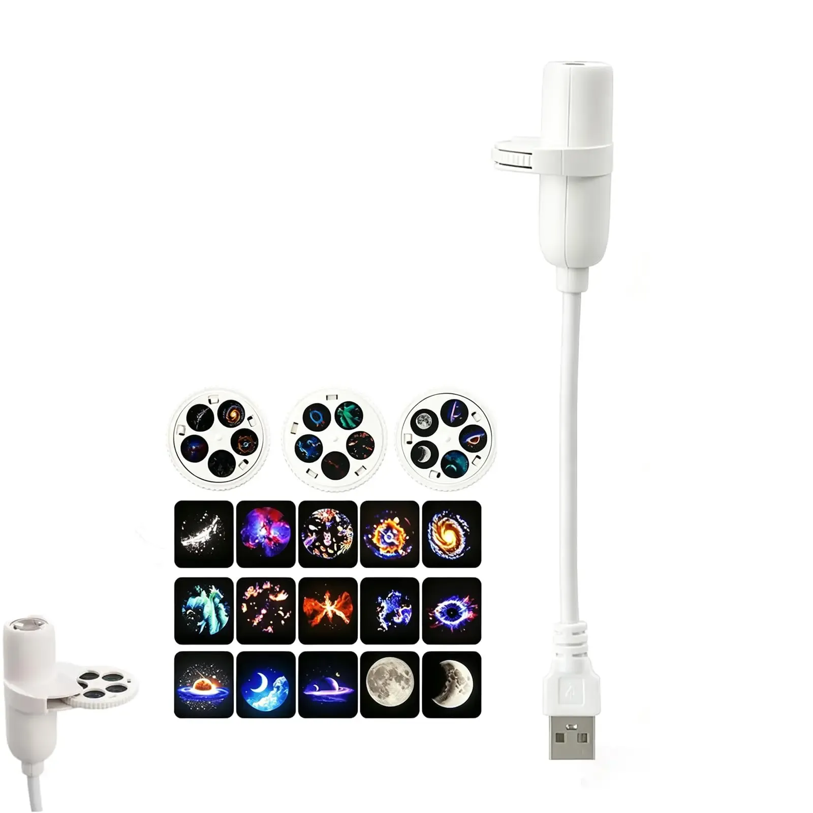Mini projecteur d'étoiles USB Galaxy 360° – Lampe d'ambiance réglable pour chambre, veilleuse romantique pour la nuit, idéale pour les fêtes d'anniversaire 7