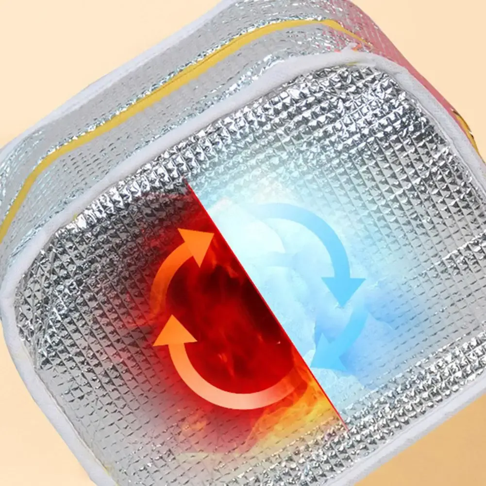 Sacoche isotherme portable pour repas, couleur unie, épaisse, avec compartiment repas 2