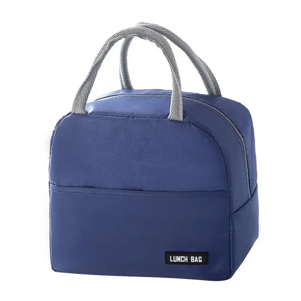 Sacoche isotherme portable pour repas, couleur unie, épaisse, avec compartiment repas 10