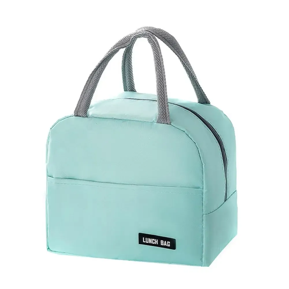 Sacoche isotherme portable pour repas, couleur unie, épaisse, avec compartiment repas 7