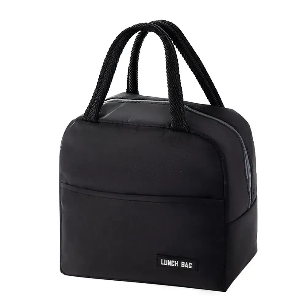 Sacoche isotherme portable pour repas, couleur unie, épaisse, avec compartiment repas 8