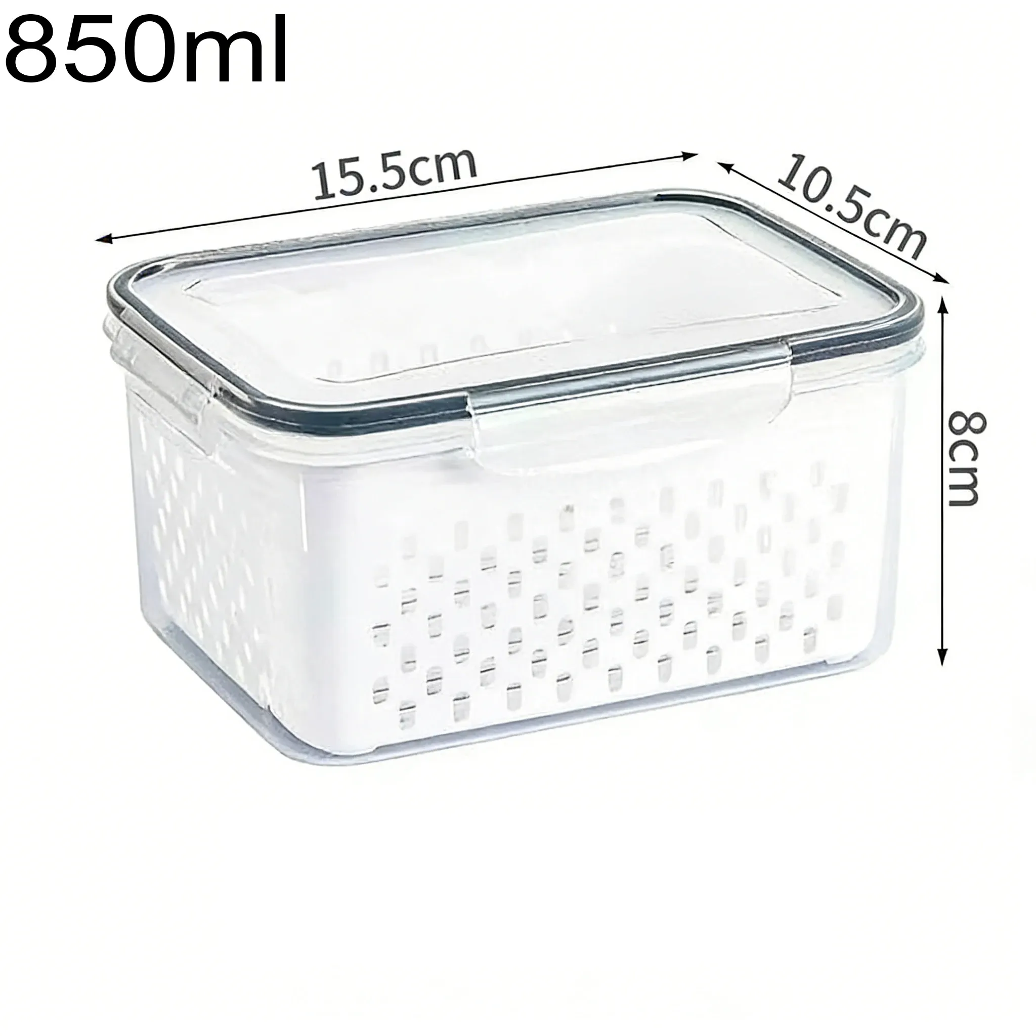 Conteneur de conservation alimentaire pour réfrigérateur avec couvercle filtrant 10