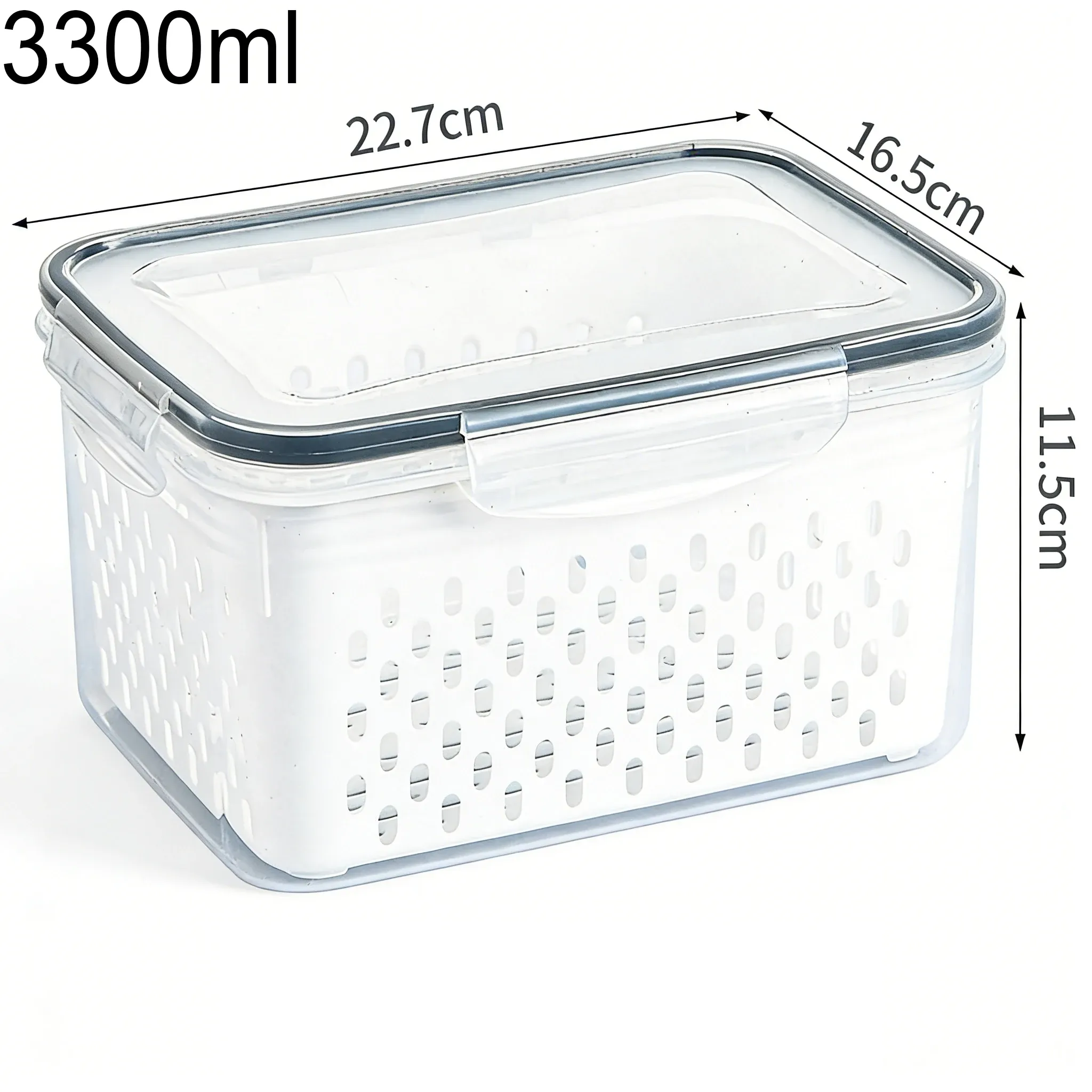 Conteneur de conservation alimentaire pour réfrigérateur avec couvercle filtrant 12