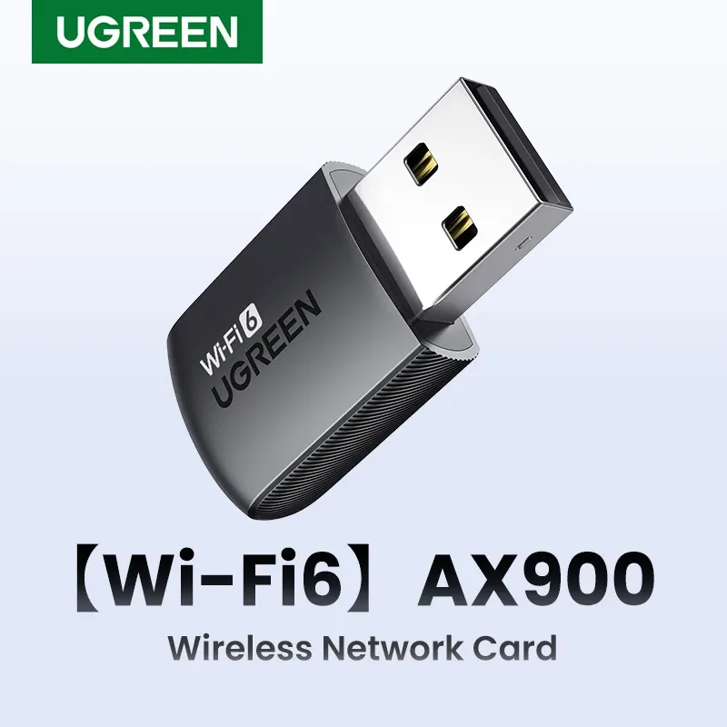UGREEN Adaptateur WiFi 6 AX900 AX1800 double bande 5 GHz et 2,4 GHz pour PC portable, clé USB avec antenne, récepteur réseau Ethernet