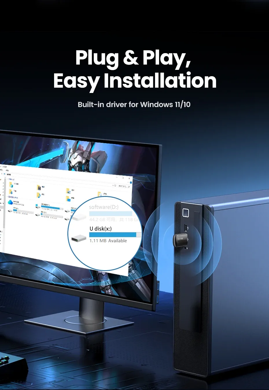 Adaptateur Wi-Fi USB vu sous plusieurs angles