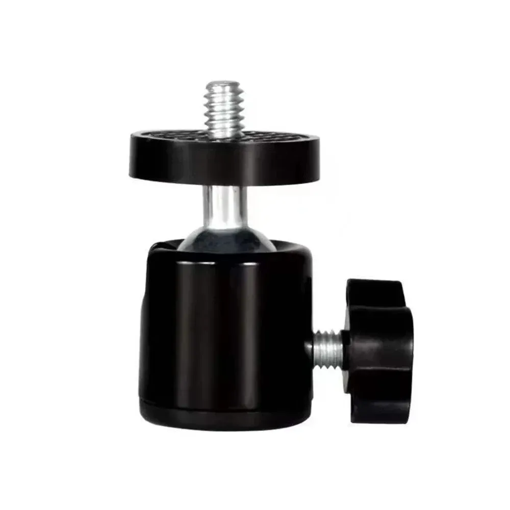 Rotule mini à vis 1/4 pour trépied, adaptateur pivotant 360° en aluminium pour appareil photo, moniteur, éclairage LED, anneau lumineux, support de trépied 12
