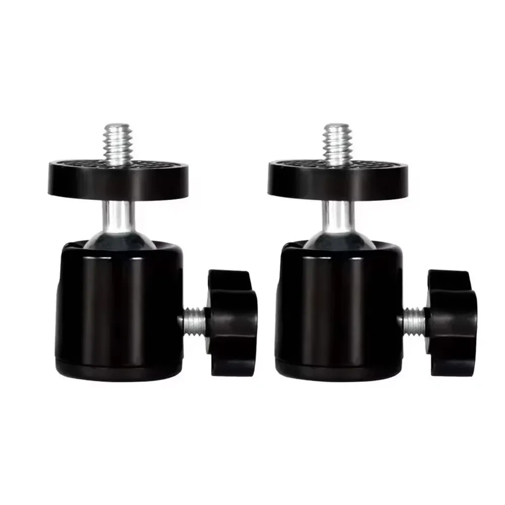 Rotule mini à vis 1/4 pour trépied, adaptateur pivotant 360° en aluminium pour appareil photo, moniteur, éclairage LED, anneau lumineux, support de trépied 17