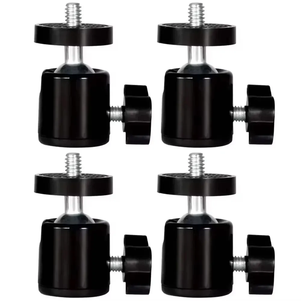 Rotule mini à vis 1/4 pour trépied, adaptateur pivotant 360° en aluminium pour appareil photo, moniteur, éclairage LED, anneau lumineux, support de trépied 7