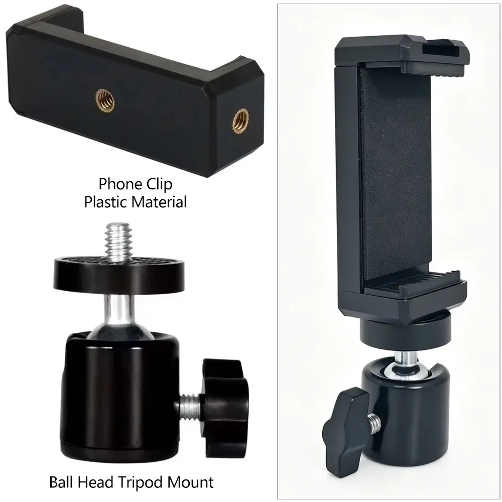 Rotule mini à vis 1/4 pour trépied, adaptateur pivotant 360° en aluminium pour appareil photo, moniteur, éclairage LED, anneau lumineux, support de trépied 9