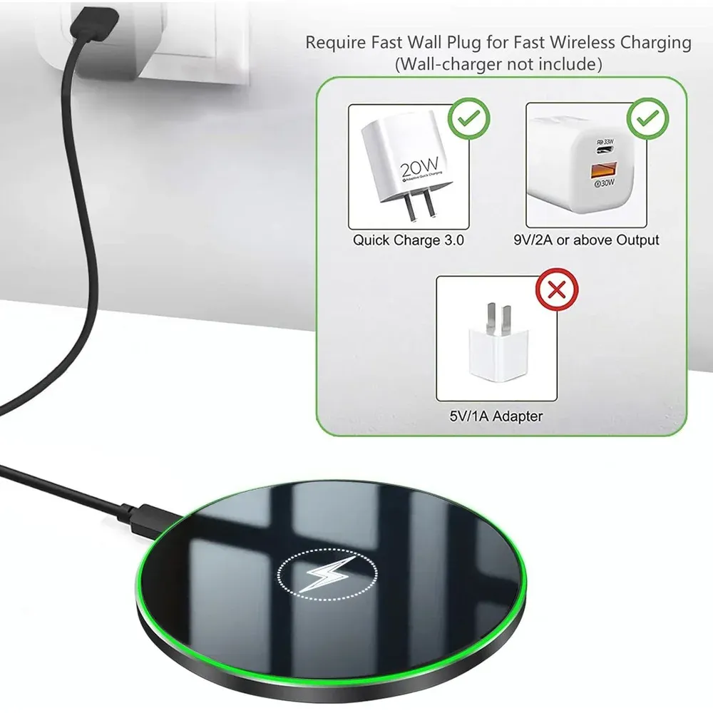 Chargeur sans fil universel pour iPhone 17/16/15 Pro Max, Samsung Galaxy S22/S21, Huawei, Xiaomi et Google Pixel 2