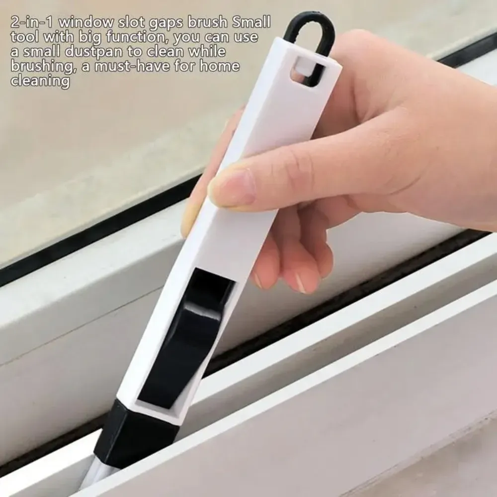 Ensemble de brosses de nettoyage pour rainures de fenêtres, fentes et recoins de clavier, avec pelle à poussière et brosse pour rails 6