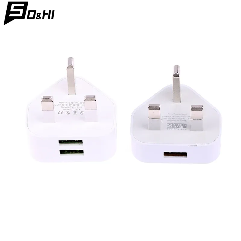 Adaptateur de chargeur mural universel, prise britannique 3 broches, 1 à 2 ports USB, compatible iPhone 11 et Huawei 1
