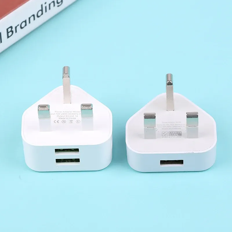 Adaptateur de chargeur mural universel, prise britannique 3 broches, 1 à 2 ports USB, compatible iPhone 11 et Huawei 3