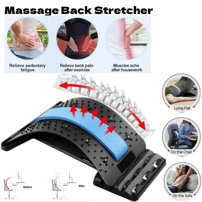 Coussin de massage dorsal pour la relaxation musculaire et l'étirement du dos, avec support lombaire 3