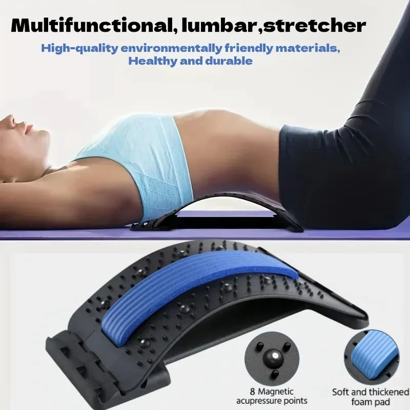 Coussin de massage dorsal pour la relaxation musculaire et l'étirement du dos, avec support lombaire 4