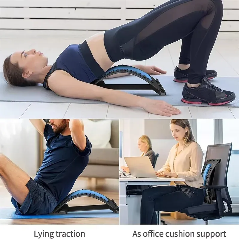 Coussin de massage dorsal pour la relaxation musculaire et l'étirement du dos, avec support lombaire 6