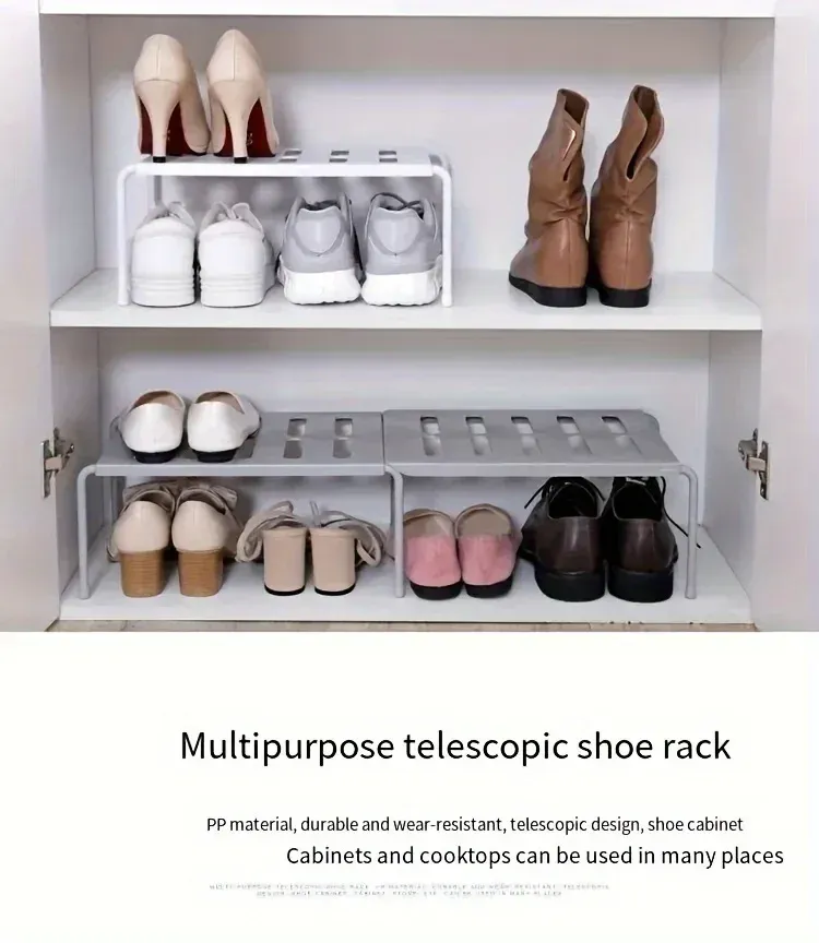 Étagère à chaussures à plusieurs niveaux vue de face