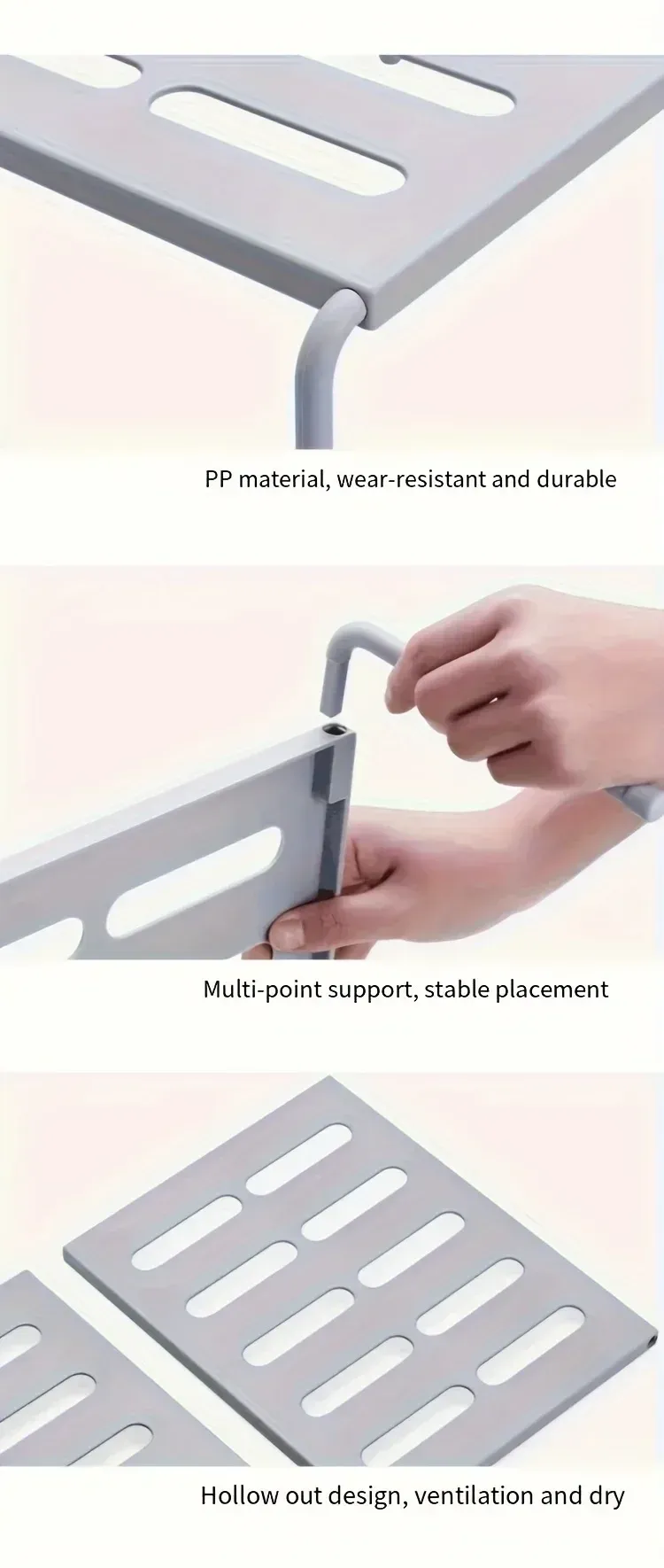 Étagère à chaussures réglable, vue complète