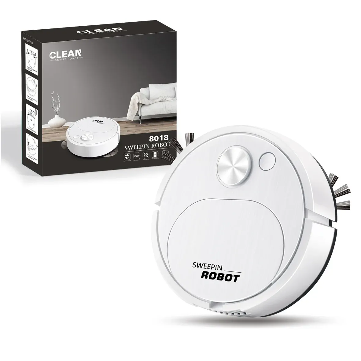 Robot aspirateur intelligent 3 en 1 sans fil, 1500 Pa, balayage et lavage, rechargeable par USB, pour la maison et le bureau 6